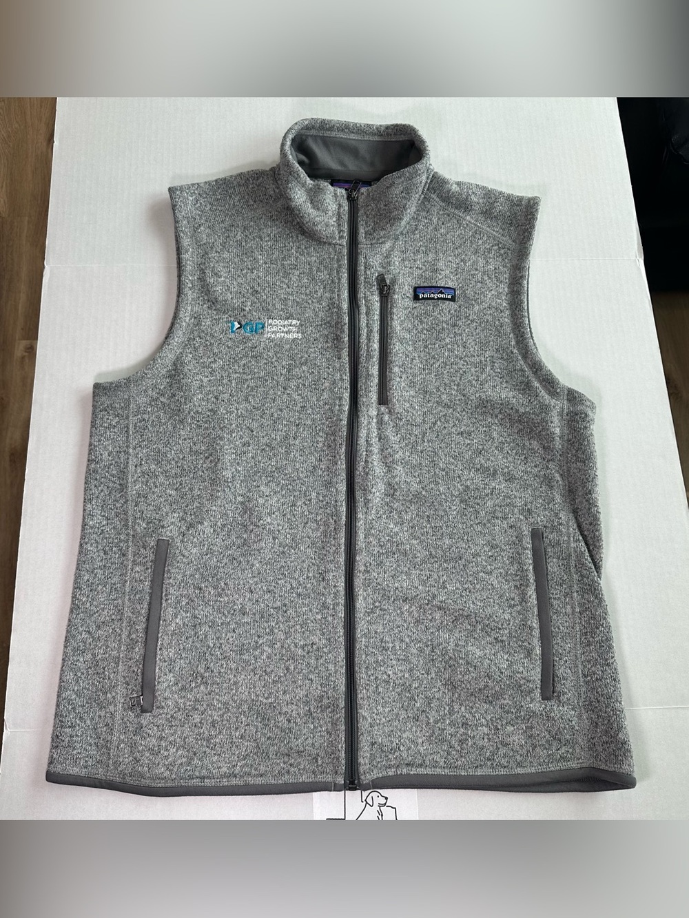 Patagonia Men’s Better Sweater Vest Heather Grey Zip Up Logo Patch Outdoor